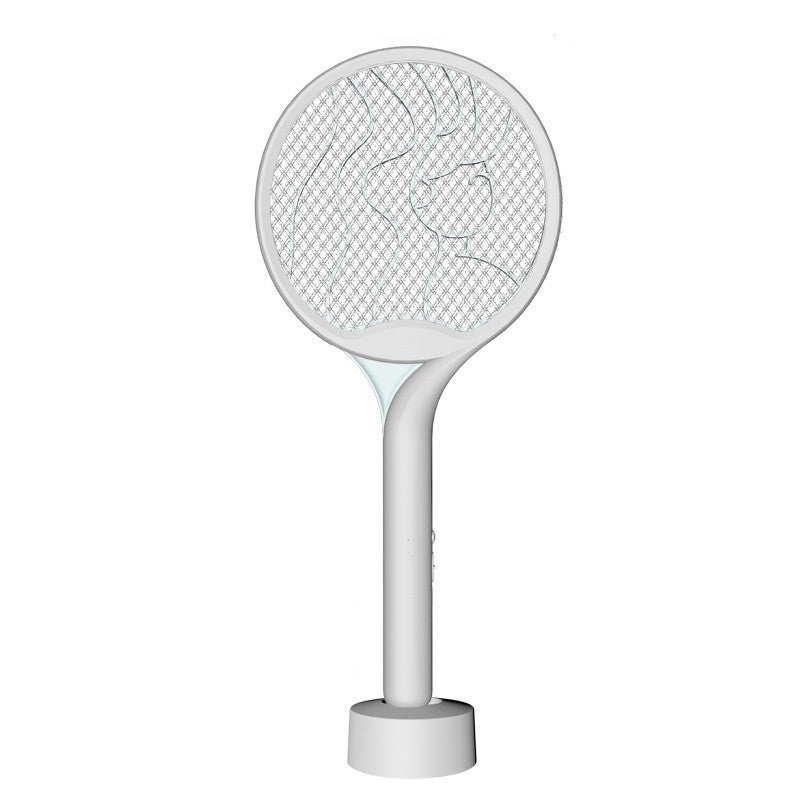 Paleta Electrica pentru Tantari, Muste si Tantari 2in1, Kadeny, Reincarcabila, Incarcare USB, 2600V, Plastic, Casa si Gradina, Anti-insecte, Stand, 23x51 cm, Gri