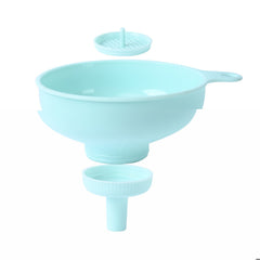Palnie din plastic 3 in 1 Kaveny, doua dimensiuni de scurgere, cu filet si filtru, diametru scurgere 5.4 cm, 11.5 x 16.7 cm, albastru
