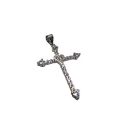 Pandantiv Argint 925 Cruce Mare cu Pietre si Inima, 2.24 g