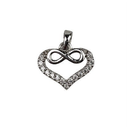 Pandantiv Argint 925, Infinit in Inima cu Zirconii, 0.95 g