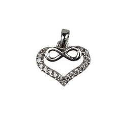 Pandantiv Argint 925, Infinit in Inima cu Zirconii, 0.95 g