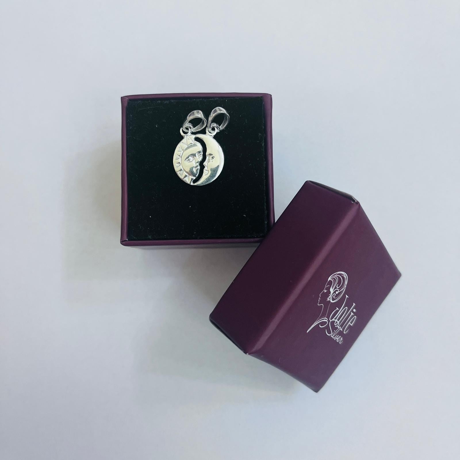 Pandantiv din Argint 925 Jolie Silver, Model Soare si Luna, 18 x 12 mm, 1.2 g