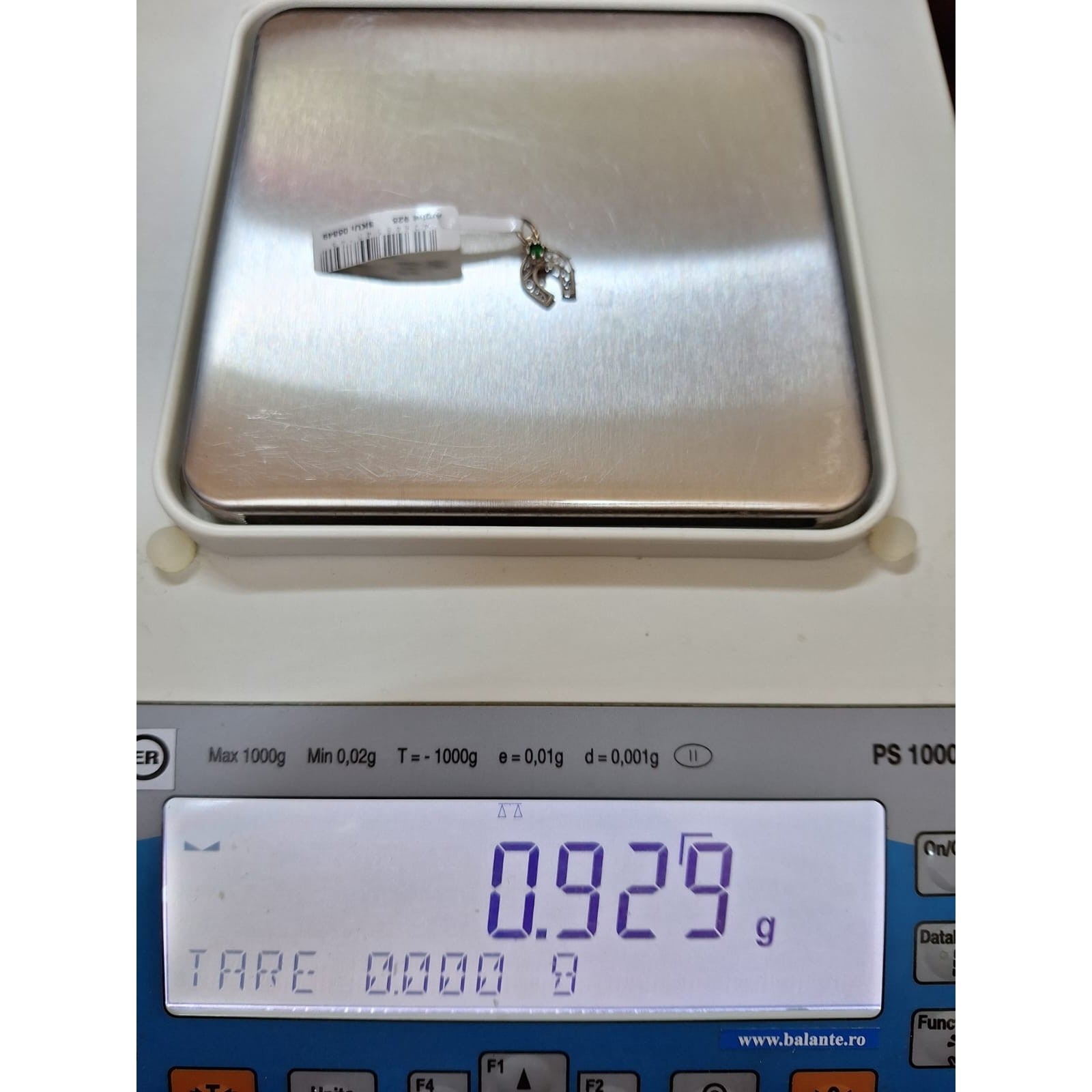 Pandantiv din Argint 925 Potcoava Filigran cu Piatra, 0.9 g