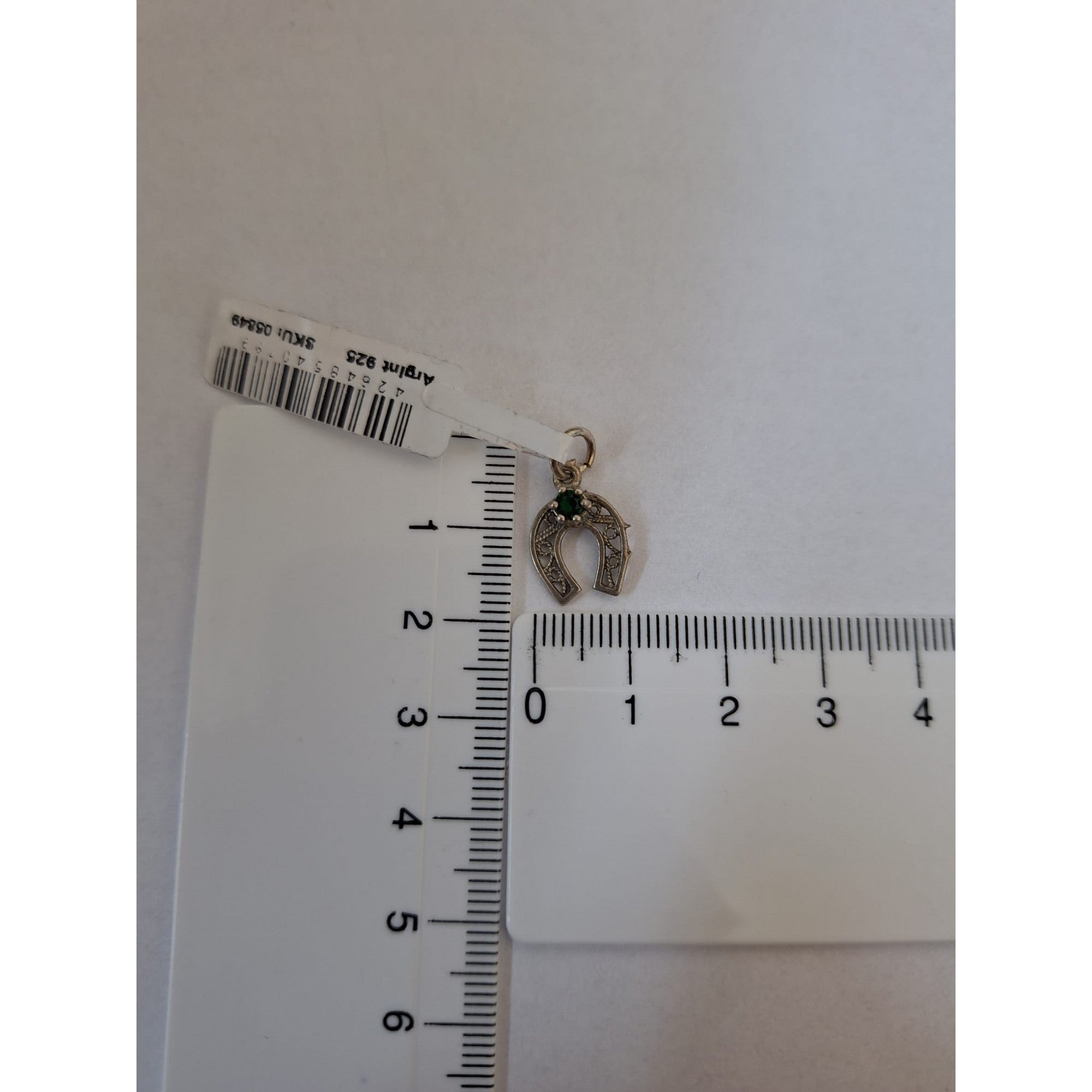 Pandantiv din Argint 925 Potcoava Filigran cu Piatra, 0.9 g