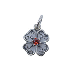 Pandantiv din Argint 925 Trifoi Filigran cu Piatra,0.98 g