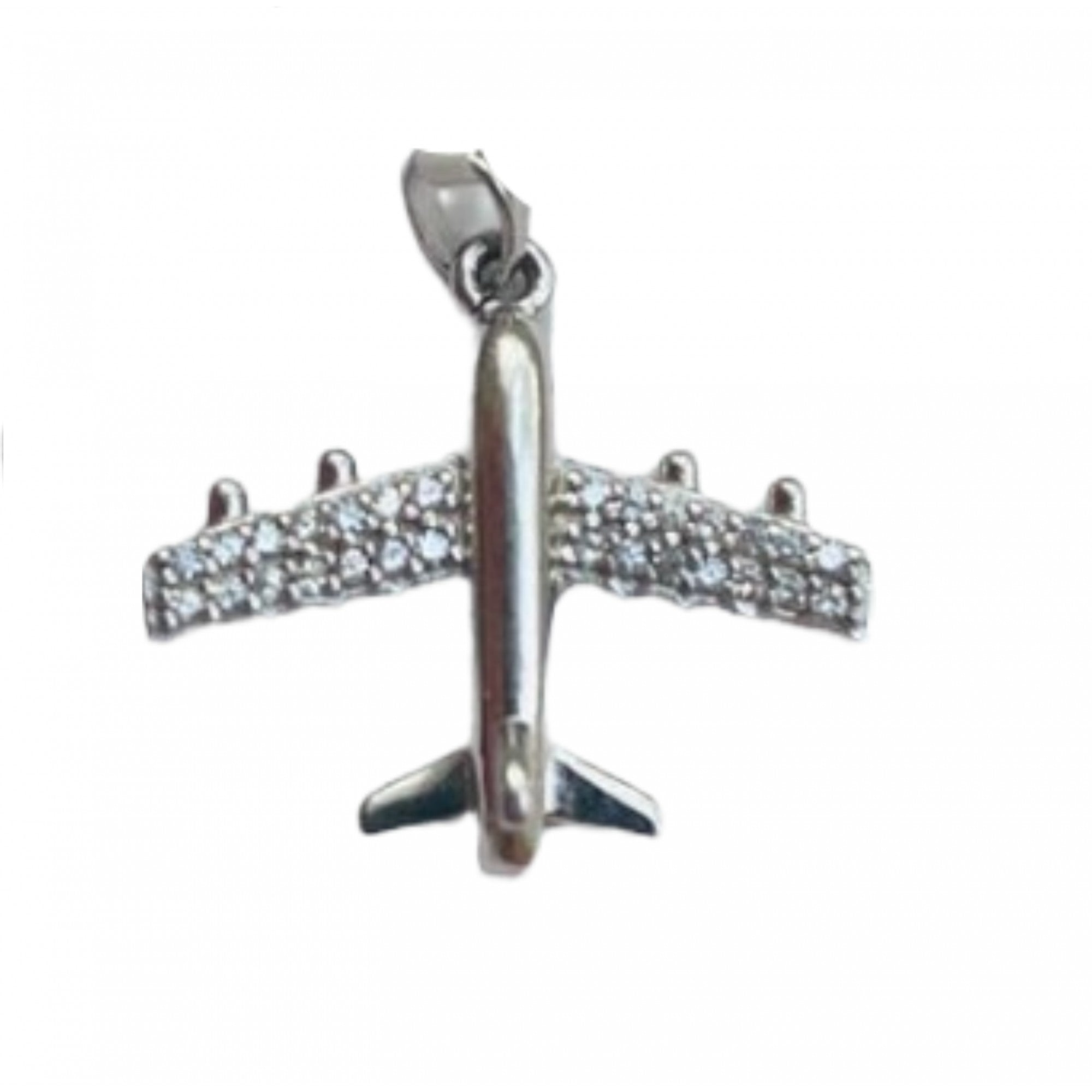 Pandantiv, Jolie Silver, Argint 925, Model Avion Cu Zirconii, 1.7 G, 2x2 Cm