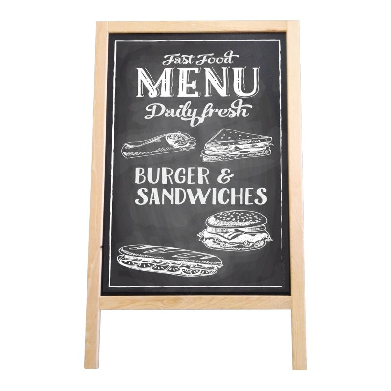 Panou trepied de informare NOKI INT-412, 50x70cm, negru, pentru podea, rama lemn