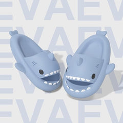 Papuci Tip Rechin, Kaveny, Unisex, din Spuma EVA, Talpa Groasa Antiderapanta, Rezistenti la Uzura, Marime 38-39, Albastru Deschis