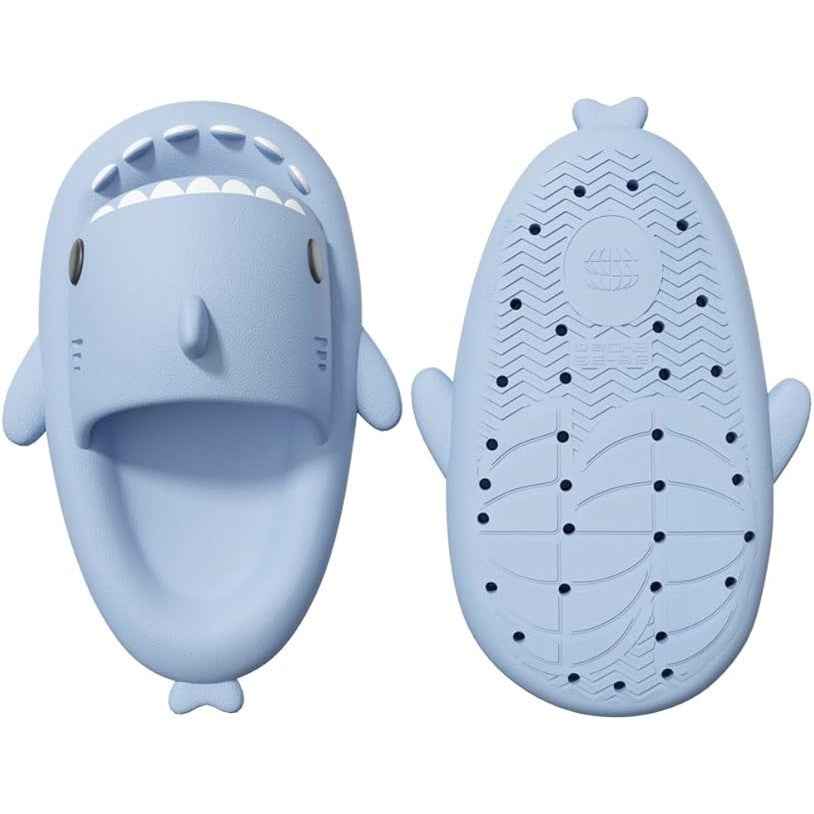 Papuci Tip Rechin, Kaveny, Unisex, din Spuma EVA, Talpa Groasa Antiderapanta, Rezistenti la Uzura, Marime 38-39, Albastru Deschis