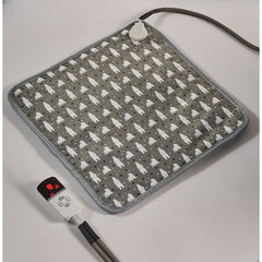 Patura electrica pentru animale de companie, perna pentru caini, 45 x 45 cm, 25W,  2 trepte de reglaj perna pentru pisici, anti-alunecare, Gri