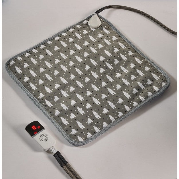 Patura electrica pentru animale de companie, Kaveny, perna pentru caini, 45 x 45 cm, 28 W, 3 trepte de reglaj, perna pentru pisici, Anti-Alunecare, Gri