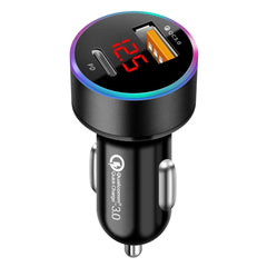Incarcator Auto 2 in 1, Kadeny, Port USB Fast Charge QC3.0 si Type C, PD 20W, Negru