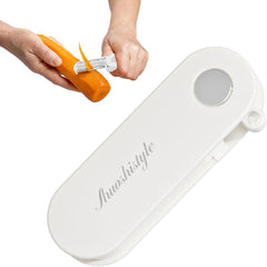 Peeler pentru Legume si Fructe, Kadeny, 3.6 x 9.1 cm, Multifunctional, Curatator Pliabil, din ABS si Otel Inoxidabil, Alb