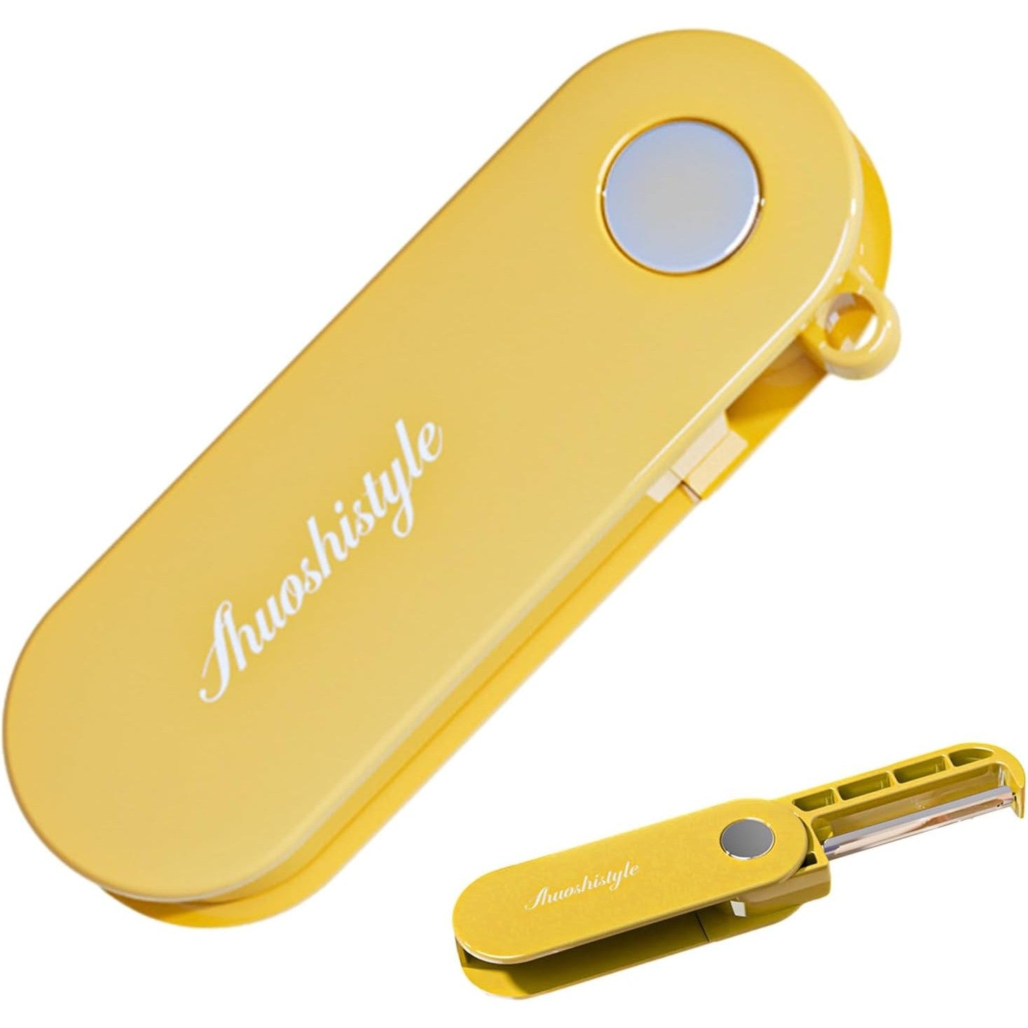 Peeler pentru Legume si Fructe, Kadeny, 3.6 x 9.1 cm, Multifunctional, Curatator Pliabil, din ABS si Otel Inoxidabil, Galben