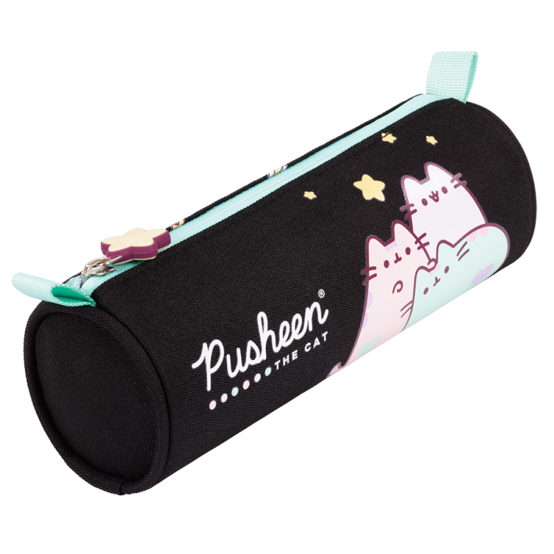 Penar neechipat St.Majewski Pusheen, 1 fermoar, negru cu verde pastel, cilindric, 663222