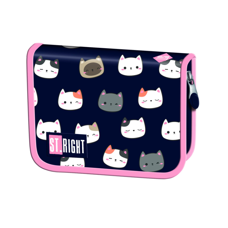 Penar neechipat St.Majewski St.Right Cute Kitties, 1 fermoar, 2 extensii, bleumarin cu roz, PC03 / 664328