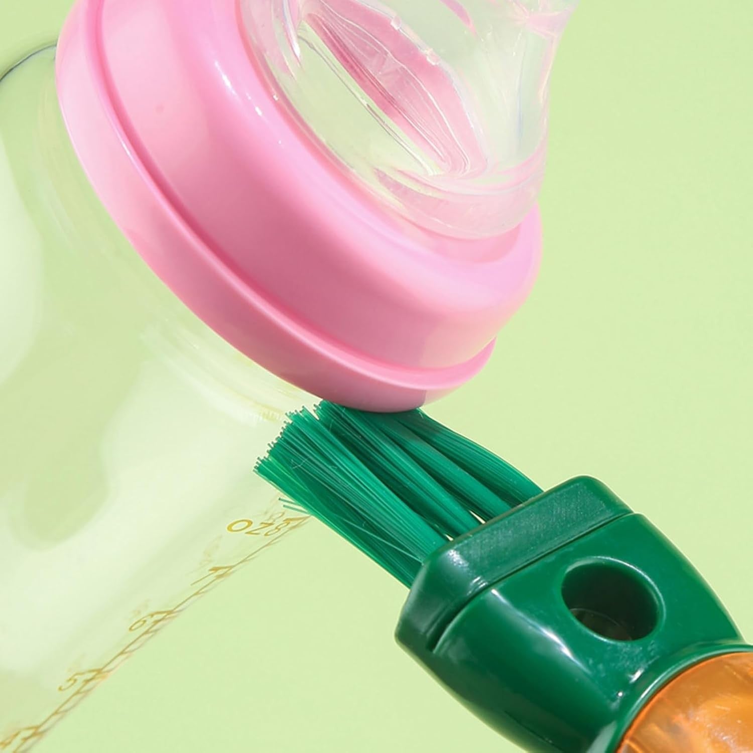 Perie 5 in 1 de Curatat Pahare, Cani, Sticle, Kadeny, cu Maner Lung, Accesorii pentru Spalarea Paielor si Capacelor, Usor de Agatat, 36x7x7cm, Portocaliu-Alb