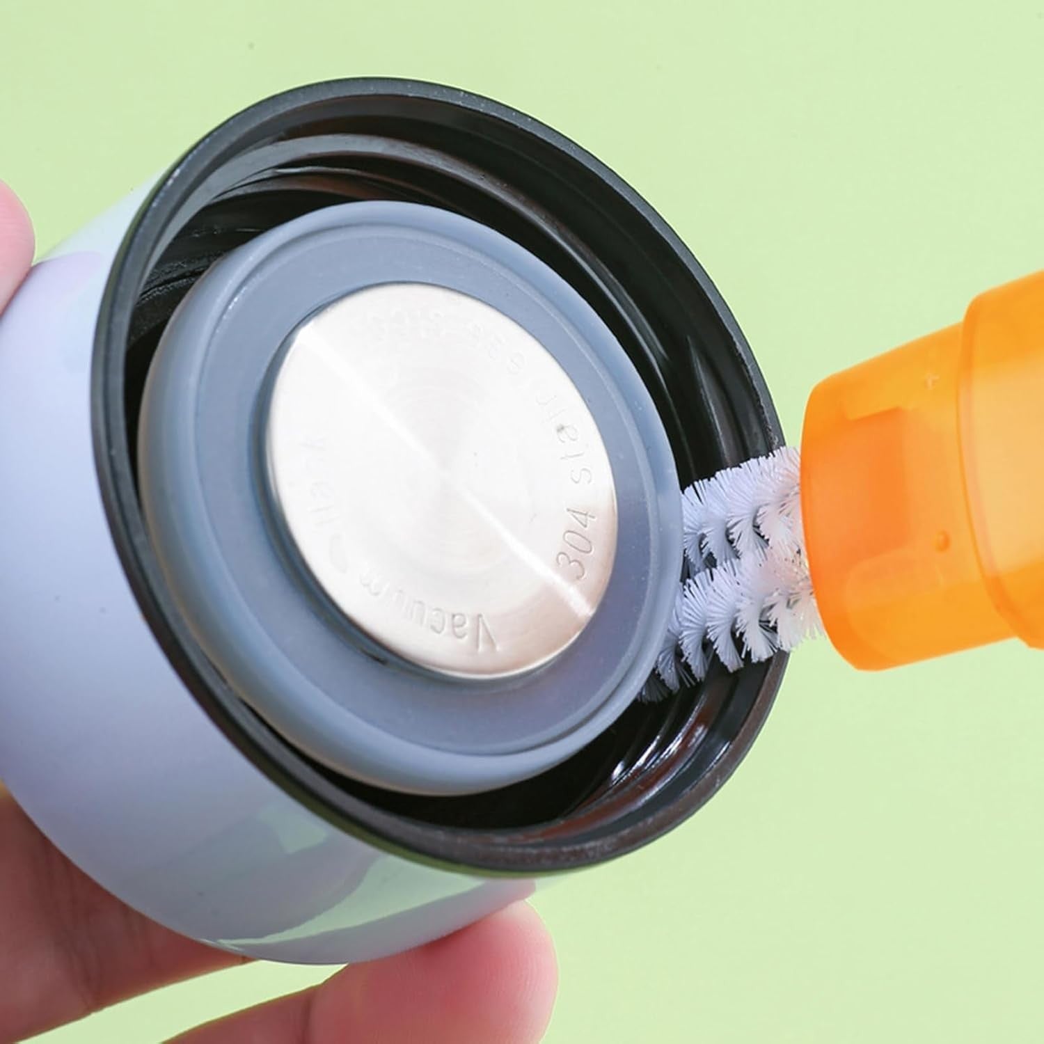 Perie 5 in 1 de Curatat Pahare, Cani, Sticle, Kadeny, cu Maner Lung, Accesorii pentru Spalarea Paielor si Capacelor, Usor de Agatat, 36x7x7cm, Portocaliu-Alb