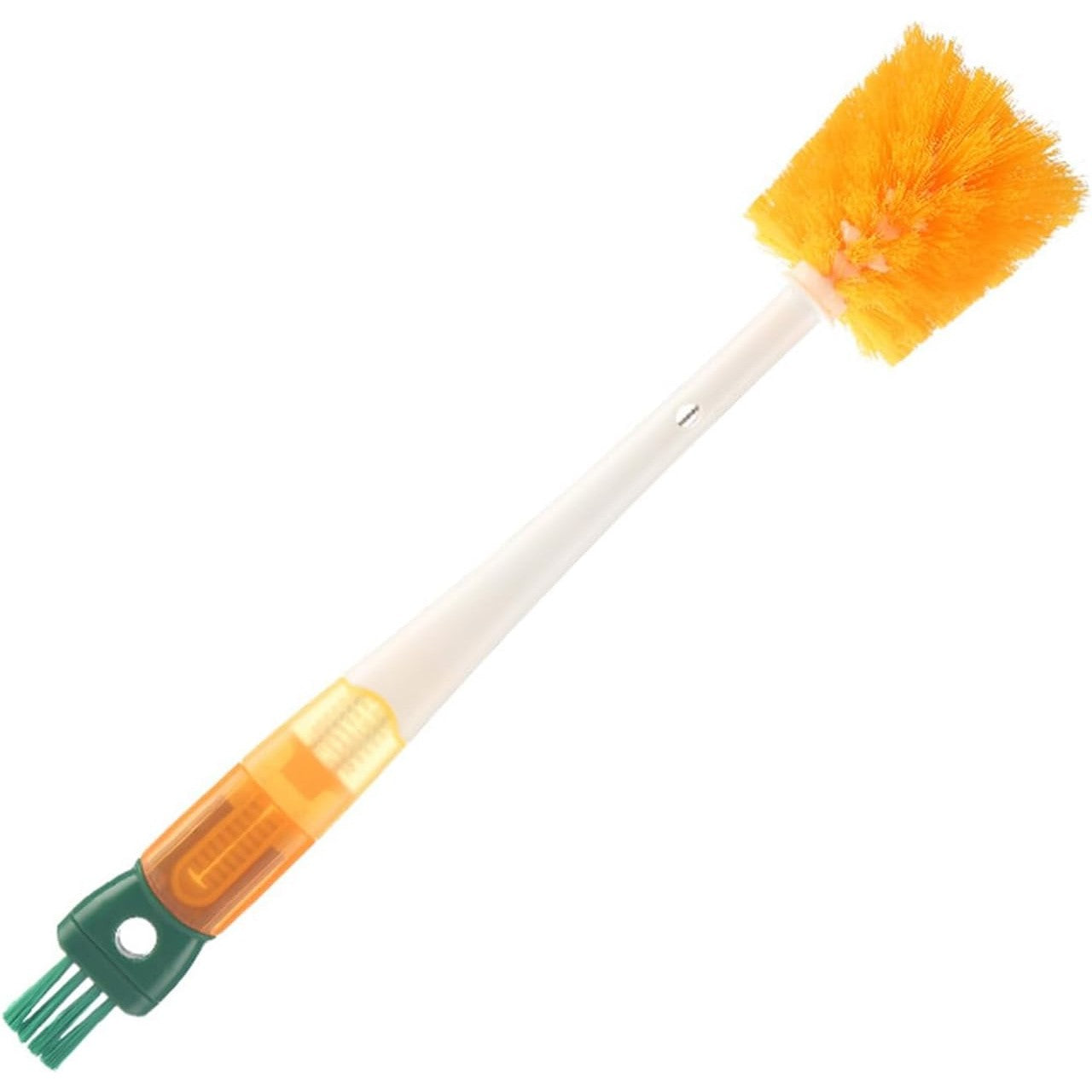 Perie 5 in 1 de Curatat Pahare, Cani, Sticle, Kadeny, cu Maner Lung, Accesorii pentru Spalarea Paielor si Capacelor, Usor de Agatat, 36x7x7cm, Portocaliu-Alb