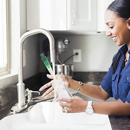 Perie 5 in 1 de Curatat Pahare, Cani, Sticle, Kadeny, cu Maner Lung, Accesorii pentru Spalarea Paielor si Capacelor, Usor de Agatat, 36x7x7cm, Verde-Alb