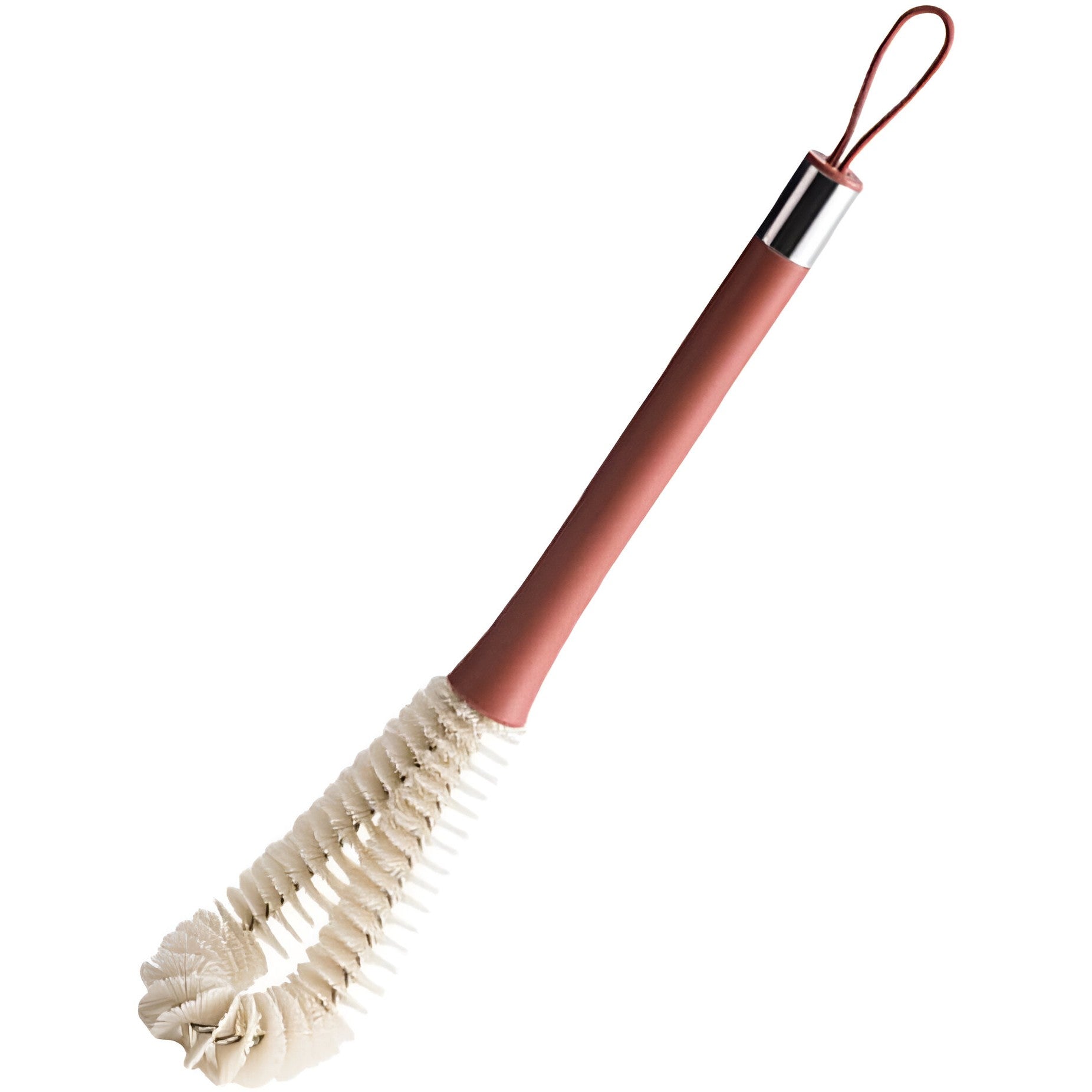 Perie de Curatat Pahare, Sticle, Biberoane, Kadeny, cu Maner Lung, Uz Casnic, Silicon, Ergonomic, 3.9x5.4x38.5cm, Rosu