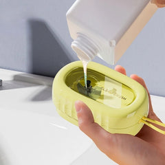 Perie de Spalat Haine, Kadeny, cu Dispenser pentru Detergent, 4 Perii de Curatare, din ABS + PS, Galben