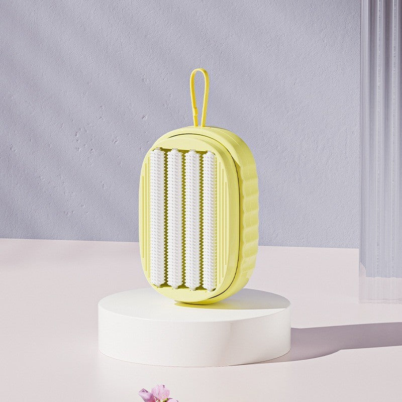 Perie de Spalat Haine, Kadeny, cu Dispenser pentru Detergent, 4 Perii de Curatare, din ABS + PS, Galben