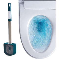 Perie de Toaleta, Kadeny, cu Recipient pentru Detergent, din Plastic+TPR, Montare fara Perforare, 40 x 9 cm, Verde