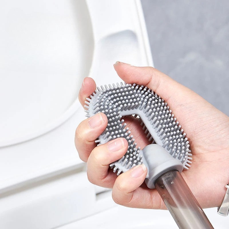 Perie de Toaleta, Kadeny, cu Recipient pentru Detergent, din Plastic+TPR, Montare fara Perforare, 40 x 9 cm, Verde