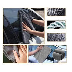 Set 9 Piese pentru Spalat Auto, Kadeny, din Plastic si Microfibra, Perii si Lavete, Model A, Gri