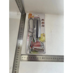 Accesorii de Curatat Decojit Fructe Legume, Kadeny, Set 3 Piese, Feliator Cutit Decojitor, Legume si Fructe, din Otel Inoxidabil, cu Maner, Argintiu