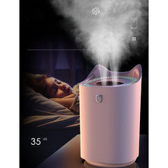 Umidificator cu duza dubla, Kaveny, de capacitate mare 3L, roz