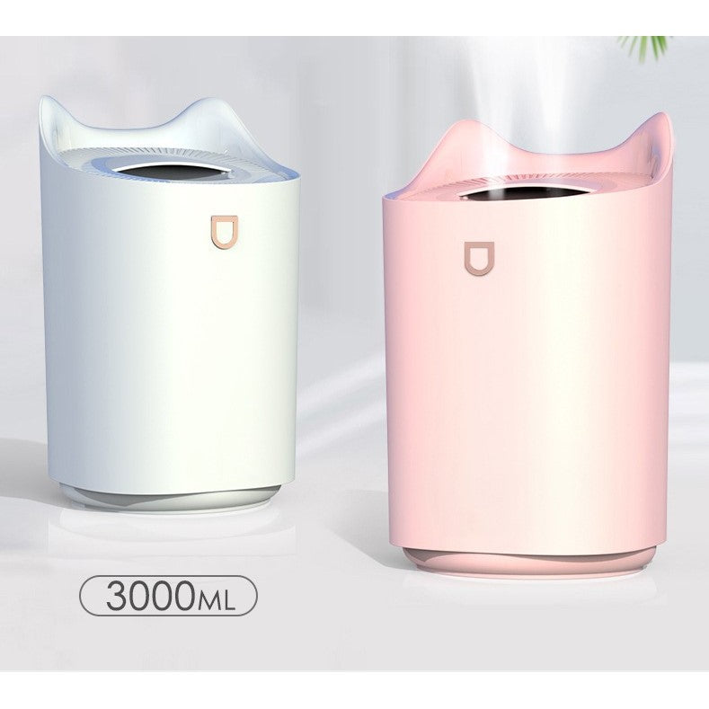 Umidificator cu duza dubla, Kaveny, de capacitate mare 3L, roz