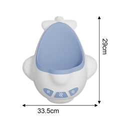 Pisoar pentru Baieti, Kadeny, 0-8 Ani, in Forma de Avion, Perie Inclusa, Montare pe Perete, Carlig Autoadeziv Inclus, 29 x 33.5 cm, Alb/Albastru
