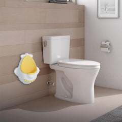 Pisoar pentru Baieti, Kadeny, 0-8 Ani, in Forma de Avion, Perie Inclusa, Montare pe Perete, Carlig Autoadeziv Inclus, 29 x 33.5 cm, Alb/Galben