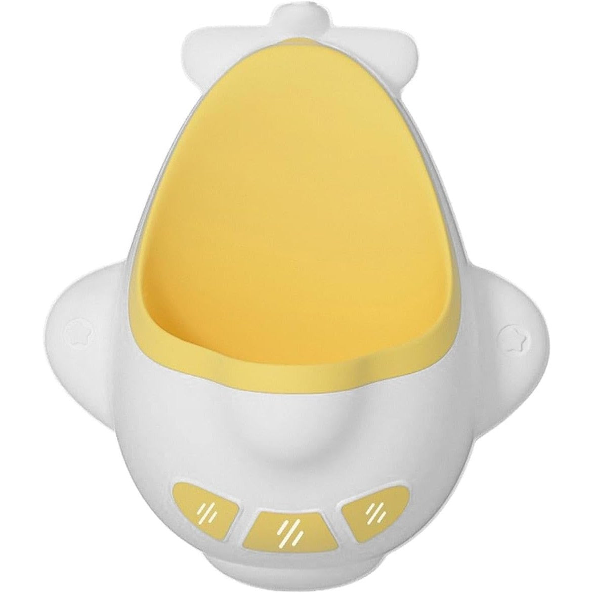 Pisoar pentru Baieti, Kadeny, 0-8 Ani, in Forma de Avion, Perie Inclusa, Montare pe Perete, Carlig Autoadeziv Inclus, 29 x 33.5 cm, Alb/Galben