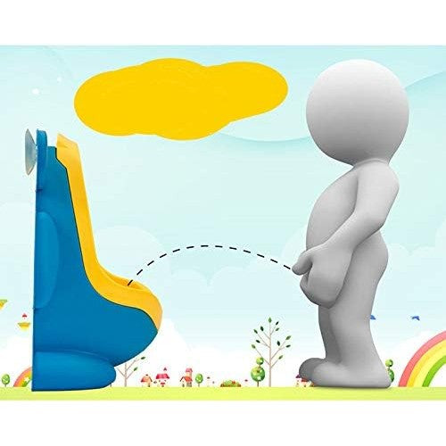 Pisoar pentru Baieti, Kadeny, 0-8 Ani, in Forma de Broasca, Perie Inclusa, Montare pe Perete, Carlig Autoadeziv Inclus, 29 x 22.5 cm, Albastru