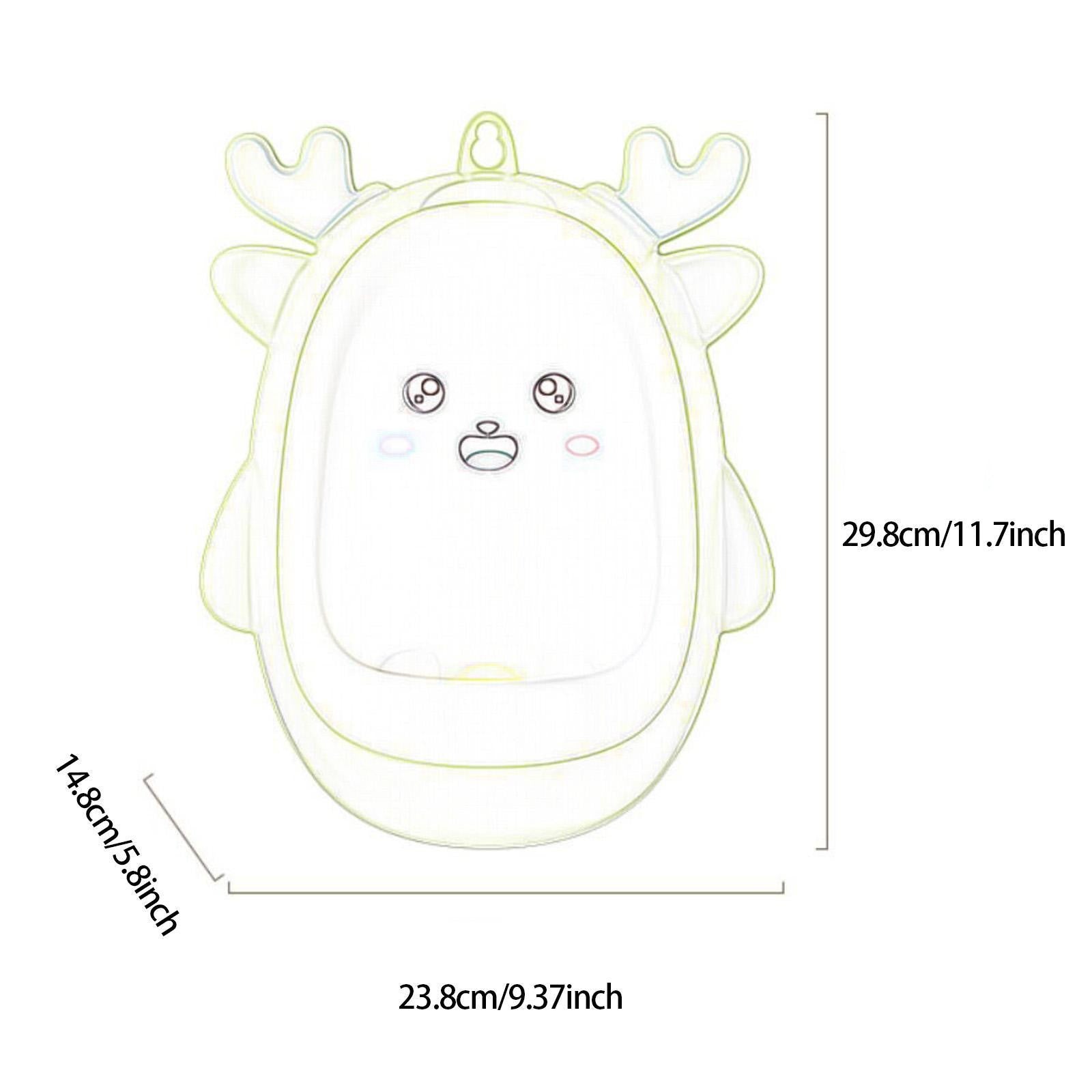 Pisoar pentru Baieti, Kadeny, 0-8 Ani, in Forma de Cerb, Perie Inclusa, Montare pe Perete, Carlig Autoadeziv Inclus, 29.8 x 23.8 cm, Albastru