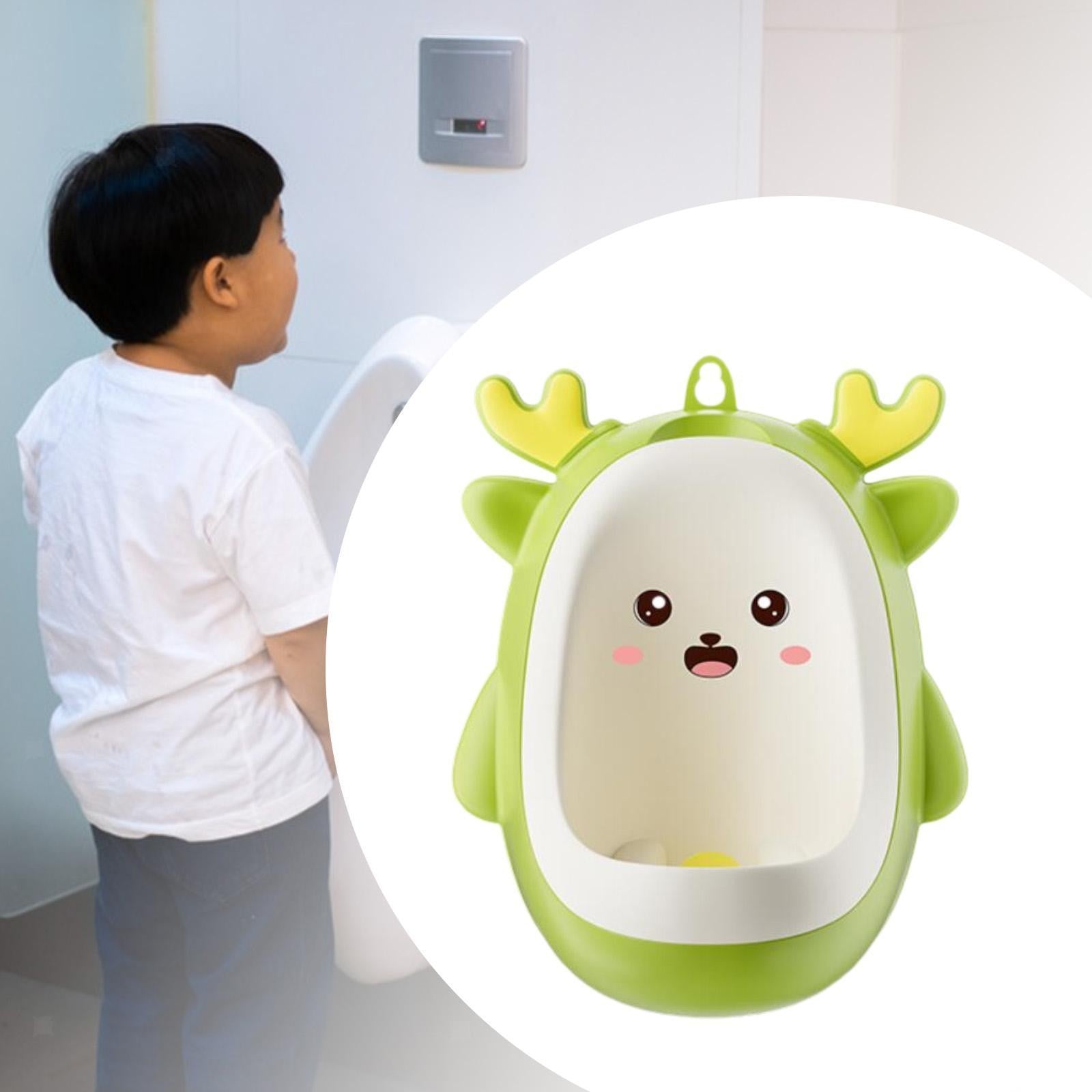 Pisoar pentru Baieti, Kadeny, 0-8 Ani, in Forma de Cerb, Perie Inclusa, Montare pe Perete, Carlig Autoadeziv Inclus, 29.8 x 23.8 cm, Verde