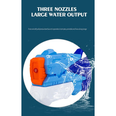 Pistol cu Apa pentru Copii, Rezervor, Pentru Piscina/Plaja, Kaveny, 6ani+,  3 duze, Albastru, 770ML
