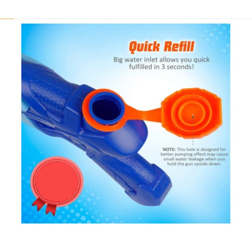 Pistol cu Apa pentru Copii, Rezervor, Pentru Piscina/Plaja, Kaveny, 6ani+,  Albastru, 300ML