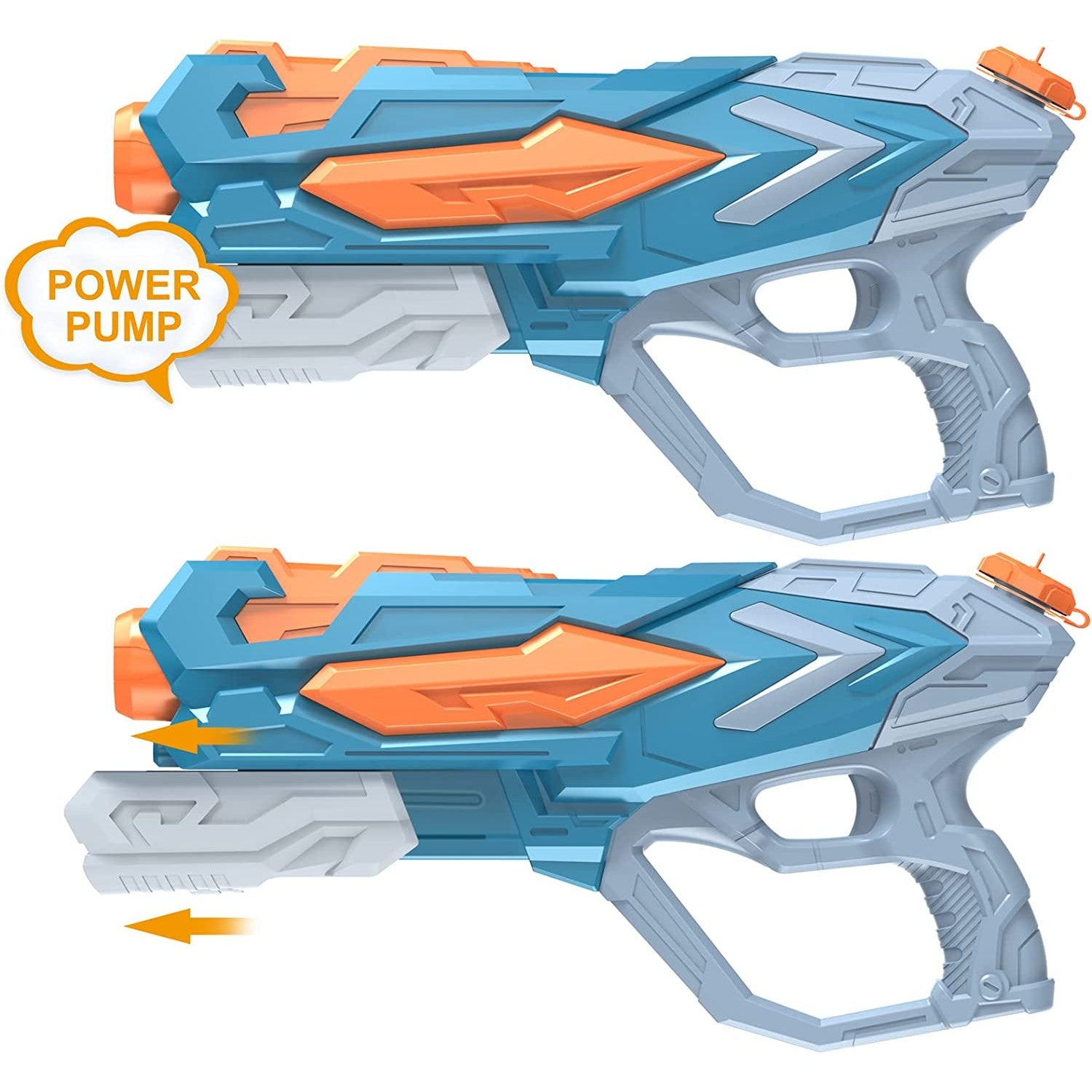Pistol cu Apa pentru Copii, Rezervor, Pentru Piscina/Plaja, Kaveny, 6ani+, Albastru, 4 duze, 900ML