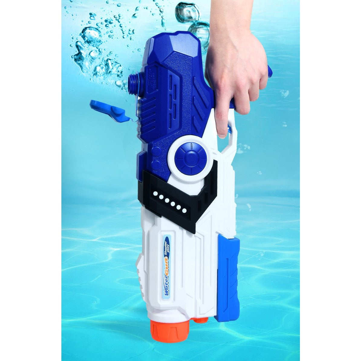 Pistol cu Apa pentru Copii, Rezervor, Pentru Piscina/Plaja, Kaveny, 6ani+, Albastru/Multicolor, 2000ML