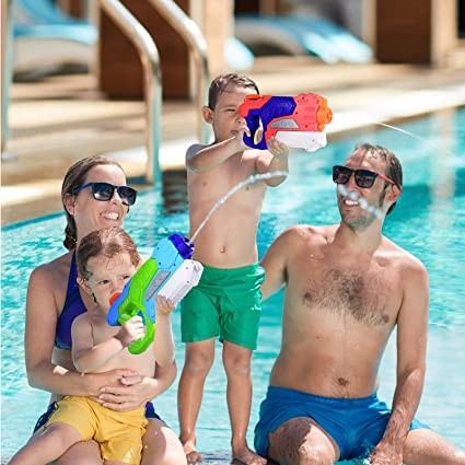 Pistol cu Apa pentru Copii, Rezervor, Pentru Piscina/Plaja, Kaveny, 6ani+,  Verde/Albastru, 550ML