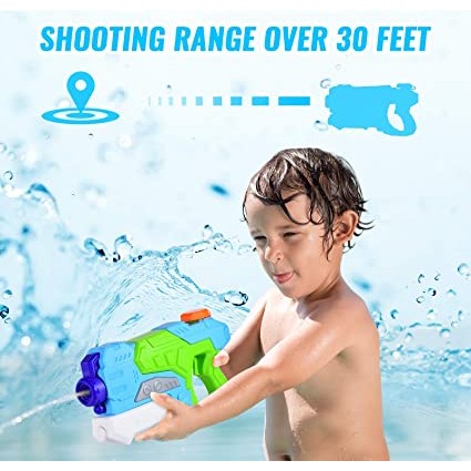 Pistol cu Apa pentru Copii, Rezervor, Pentru Piscina/Plaja, Kaveny, 6ani+,  Verde/Albastru, 550ML