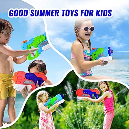 Pistol cu Apa pentru Copii, Rezervor, Pentru Piscina/Plaja, Kaveny, 6ani+,  Verde/Albastru, 550ML