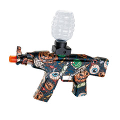 Mitraliera de jucarie electrica Kaveny cu bile de hidrogen de gel, gun bluster, tragere in rafala, varsta peste 6 ani, ochelari de protectie, 5000 de bile incluse, cablu de incarcare, 28x31 cm, AK47, negru