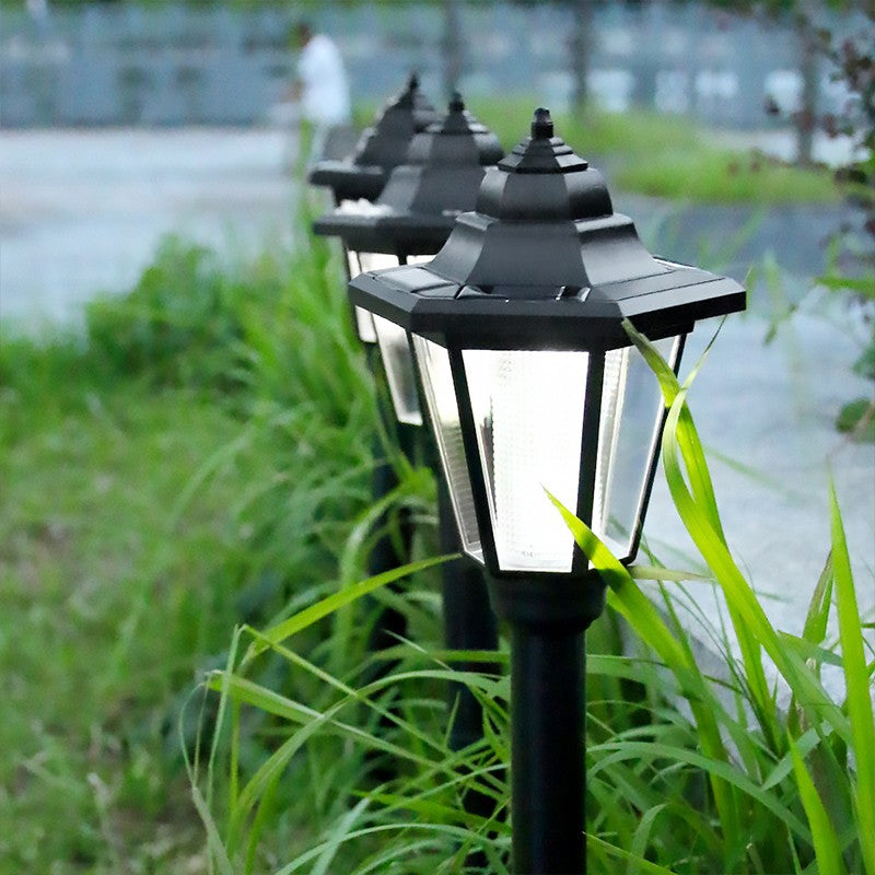 Lampa solara hexagonala de gradina Kaveny, Alb Cald