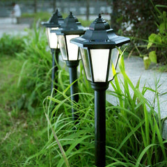 Lampa solara hexagonala de gradina Kaveny, Alb Rece