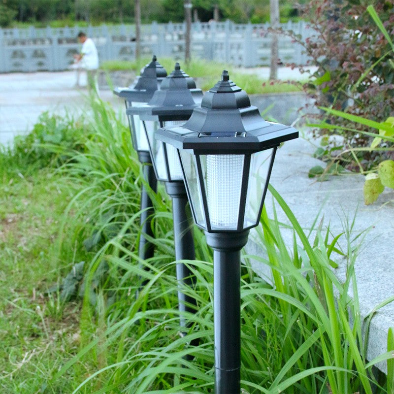 Lampa solara hexagonala de gradina Kaveny, Alb Rece
